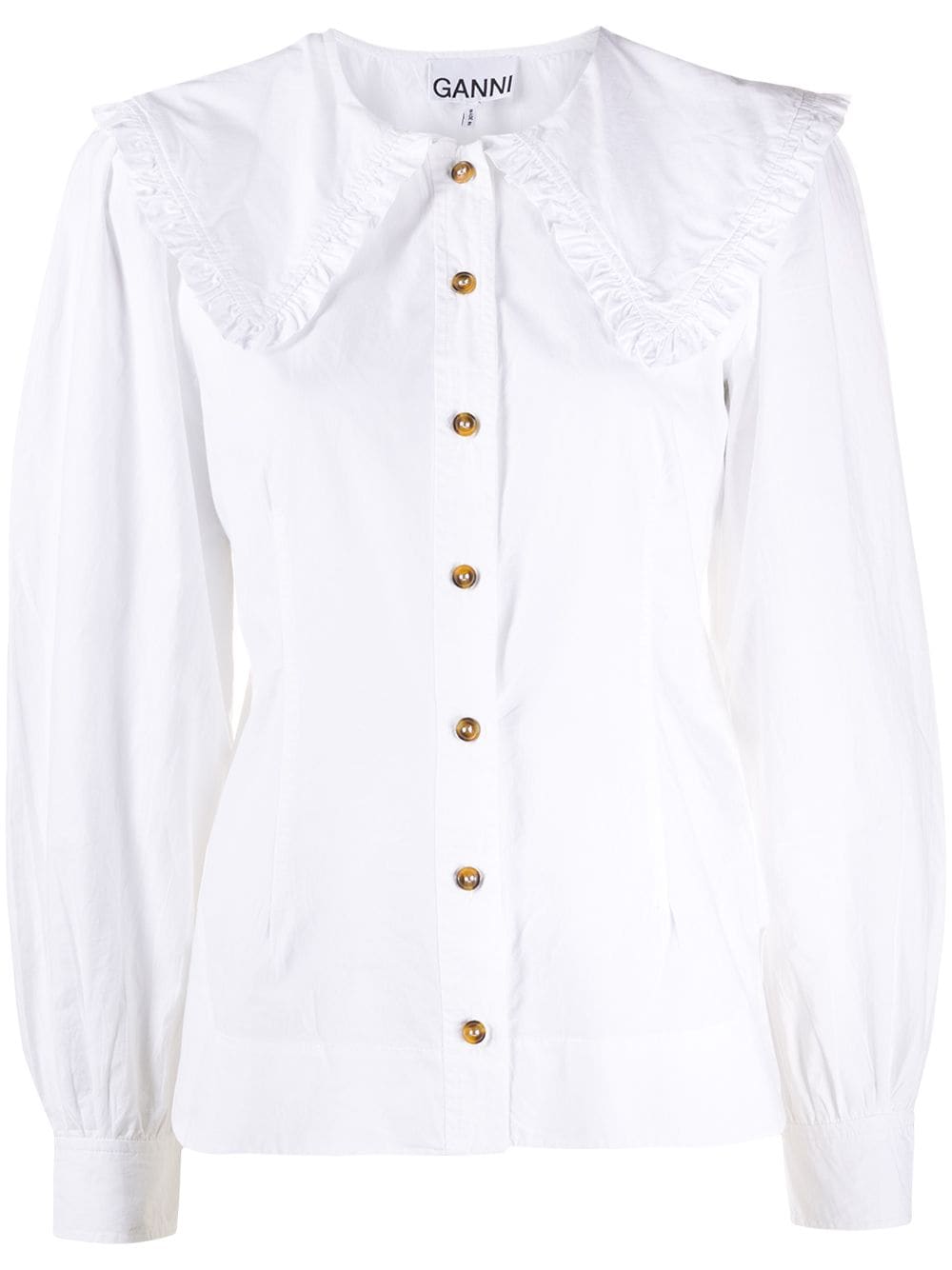 oversized-collar buttoned blouse - SHEET-1